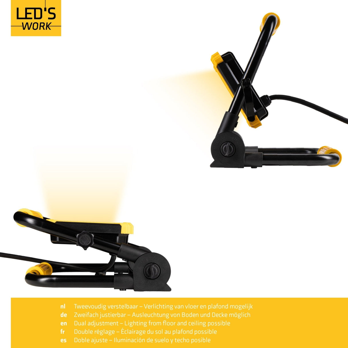 LED's Work Faltbare Bauleuchte 3900 - 30W LED ersetzt 300W Halogen - 3 Meter Kabel