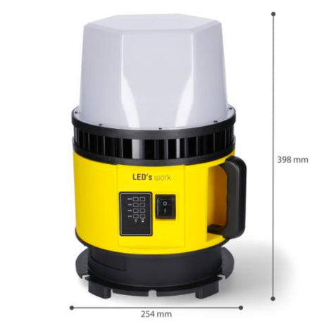 LED Battery Work Light 8400 lumens - Cool white 5000K - 18V Cordless - 360° Lighting - Dimmable - IP55 Waterproof