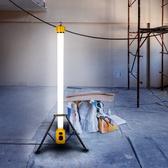 LED's Work Toren bouwlamp met extra stopcontact - Staaf werklamp - 100W - 12000 lm