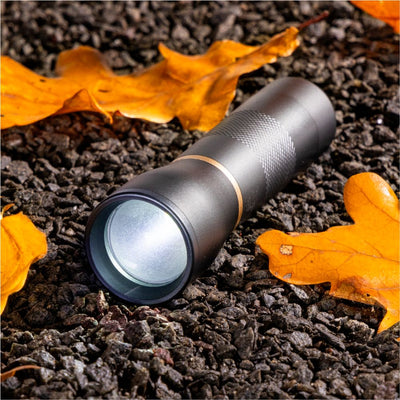 LED-Arbeitstaschenlampe mit Batterien (3x AAA) – 450 Lumen – IPX4 spritzwassergeschützt – Dimmbar in 3 Stufen