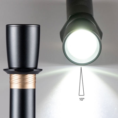 LED-Arbeitstaschenlampe mit Batterien (6x AAA) – 900 Lumen – IPX4 spritzwassergeschützt – Dimmbar in 3 Stufen