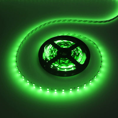 LEDstrip groen, 12V DC, 4,8W, 60 LED's/m, binnenshuis IP20, 5 meter, dimbaar