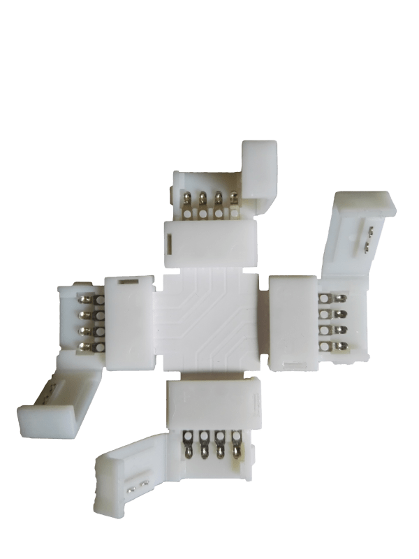 LEDstrip RGB | connector 10mm kruis | binnenshuis IP20 | 5 - 24V - LEDPLANET.NL