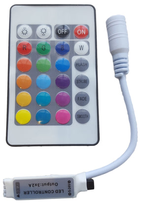 RGB-LED-Streifen | IR-Fernbedienung | 24 Tasten | 5–24 V 3 × 2 A Infrarot – LEDPLANET.NL