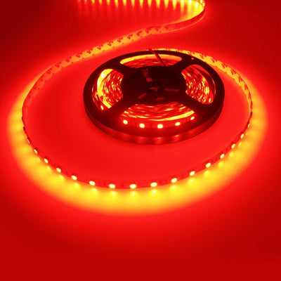 LEDstrip rood, 12V DC, 14,4W, 60 LED's/m, binnenshuis IP20, 5 meter, dimbaar