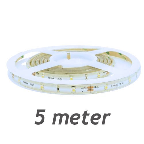 LEDstrip rood | 12V DC - 4,8W - 60 LED's/m | binnenshuis IP20 | 5 meter | dimbaar - LEDPLANET.NL