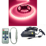 LEDstripSET ROZE | 12V DC - 14,4W - 60 LED's/m | incl driver en afstandsbediening | 5 meter