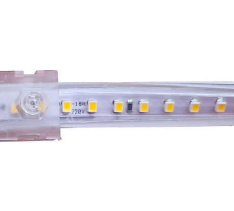 Lichtschlauch flach warmweiß - 3000K - 9 Meter | 230V AC - 120 LEDs/m | Spritzwassergeschützt IP65