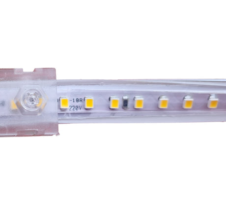 Lichtschlauch flach warmweiß - 3000K - 3 Meter | 230V AC - 120 LEDs/m | Spritzwassergeschützt IP65