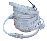 Lichtschlauch flach warmweiß - 3000K - 5 Meter | 230V AC - 120 LEDs/m | Spritzwassergeschützt IP65