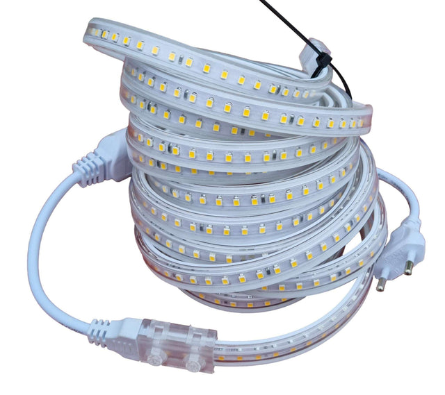 Lichtslang plat warmwit - 3000K - 2 meter | 230V AC - 120 LED's/m | sproeidicht IP65 - LEDPLANET.NL