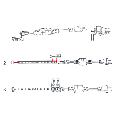 Kit de démarrage pour tube lumineux | fiche + - 30 cm 230 V CA - kit de rechange - LEDPLANET.NL
