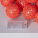 Lichtsnoer 20 x lamp rood | katoenlook | 2 AA batterijen - LEDPLANET.NL