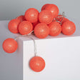 Lichtsnoer 20 x lamp rood | katoenlook | 2 AA batterijen - LEDPLANET.NL