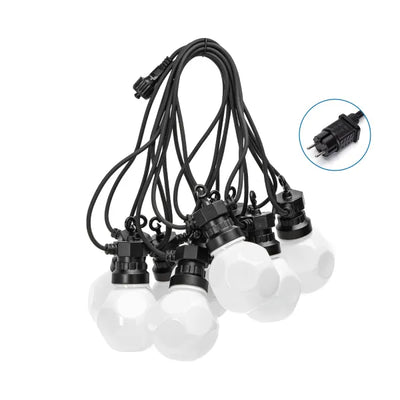 Lichtstring warmwit 8 meter (3+5), 10 LED's milky, sproeidicht IP44, koppelbaar (max 5)