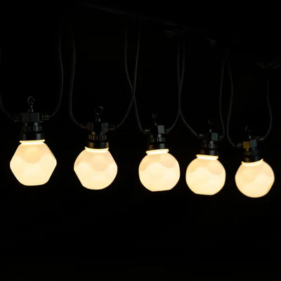 Lichtstring warmwit 8 meter (3+5), 10 LED's milky, sproeidicht IP44, koppelbaar (max 5)