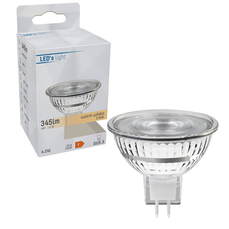 LED Spot 380 lumen - 4,4W - Warmwit 2700K - GU5.3 - MR16 - 12V - Vervangt 35W Halogeen - 36° Spot