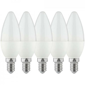 LED kaarslamp E14 warmwit 2700K - 4.5W 470 lumen - mat glas - 5 stuks
