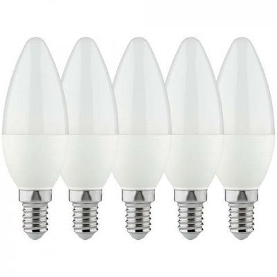 LED kaarslamp E14 warmwit 2700K - 4.5W 470 lumen - mat glas - 5 stuks