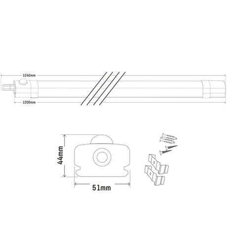 LED Vochtbestendig armatuur 120cm - 4100 Lumen - 36W - Koelwit 4000K - PIR bewegingssensor - IP65 - 230V - 2 stuks