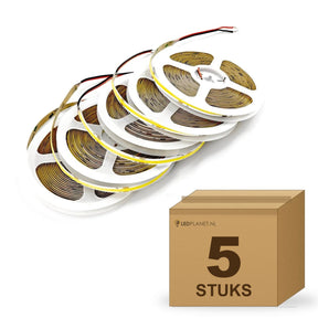 Doos met 5 rollen COB LED strip 24V geel