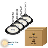 highbay high bay hanglamp ledplanetnl 100w rond 160lm w 4 stuks 3000k