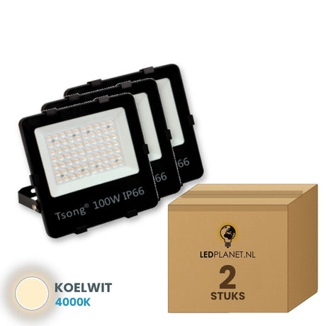 led schijnwerper 100w 2 stuks 4000k