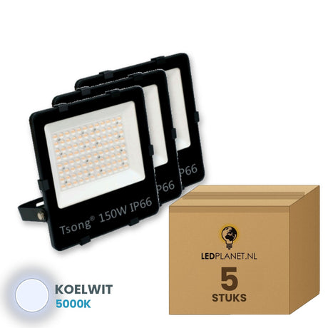 led schijnwerper 150w 5 stuks 5000k