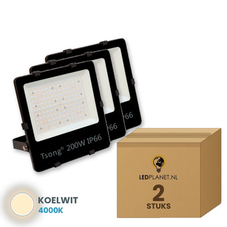 led schijnwerper 200w 2 stuks 4000k