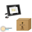 Doos met 5 stuks LED schijnwerper 30W, lichtkleur warmwit 3000K