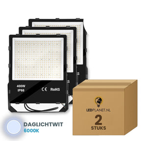 led schijnwerper 400w 2 stuks 6000k