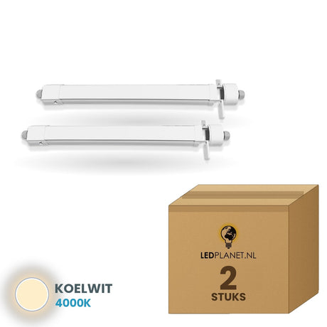 led tri proof armatuur 1200mm 36w 150lmw 2 stuks 4000k