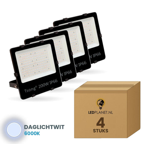 schijnwerper phr 200w set4 4 stuks 6000k