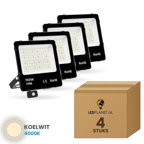 schijnwerper sensor 150w set4 4 stuks 4000k