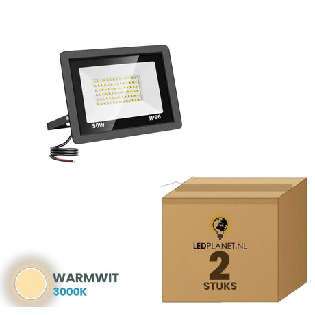 LED Schijnwerper 50W - 2 stuks - doos