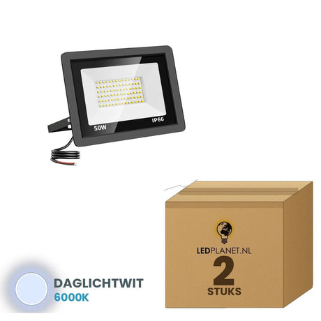 LED Schijnwerper 50W - 2 stuks - doos