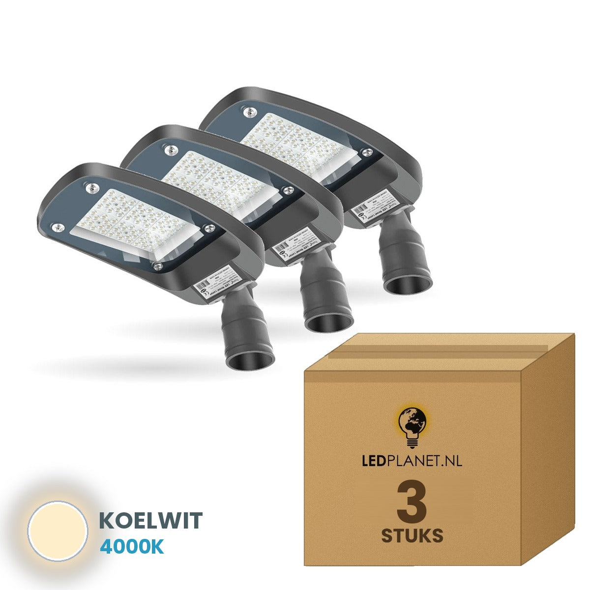 straatverlichting lantaarnpaal LED lichtkleur 50w 3000 3 stuks 4000k