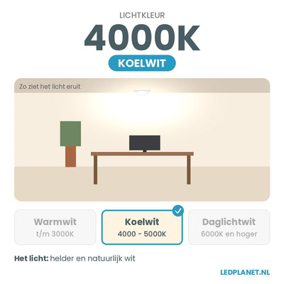 Lichtkleur koelwit 4000K van de LED Spot GU10 5W