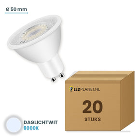 LED spot GU10 5W daglichtwit 6000K, doos met 20 stuks