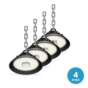 UFO Lamp, LED High Bay 100W, 15.000 lm, Bewegingssensor, 0-10V Dimbaar, IP65, 4 stuks