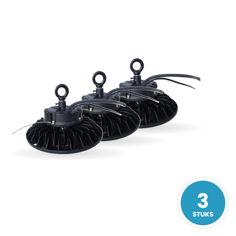 UFO LED high bay lamp, DALI Dimbaar, IP65, 3 stuks