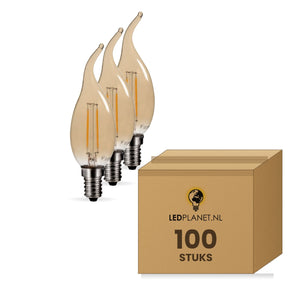Tipkaarslamp E14 C35, Amber 2200K, doos 100 stuks, 230V