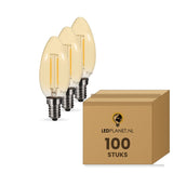 Kaarslamp E14 C35, Amber 2200K, doos 100 stuks, 230V