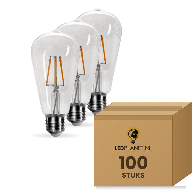 Kooldraadlamp E27 ST64, Clear 2700K, doos 100 stuks, 230V