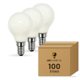 Kogellamp E14 G45, LED 5W=40W, 450 Lumen, Milky 2700K, Dimbaar, doos 100 stuks, 230V