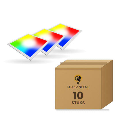 LED paneel 295x295mm RGBWWW 18W, 1600 Lumen, RGB + Warmwit tot Daglichtwit, doos 10 stuks