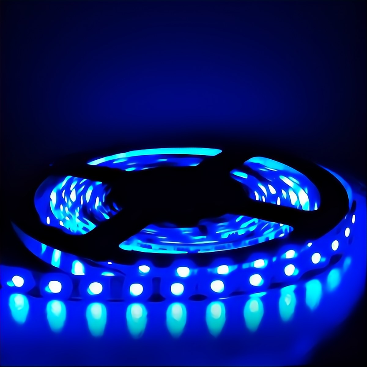 LED strip aan, blauw
