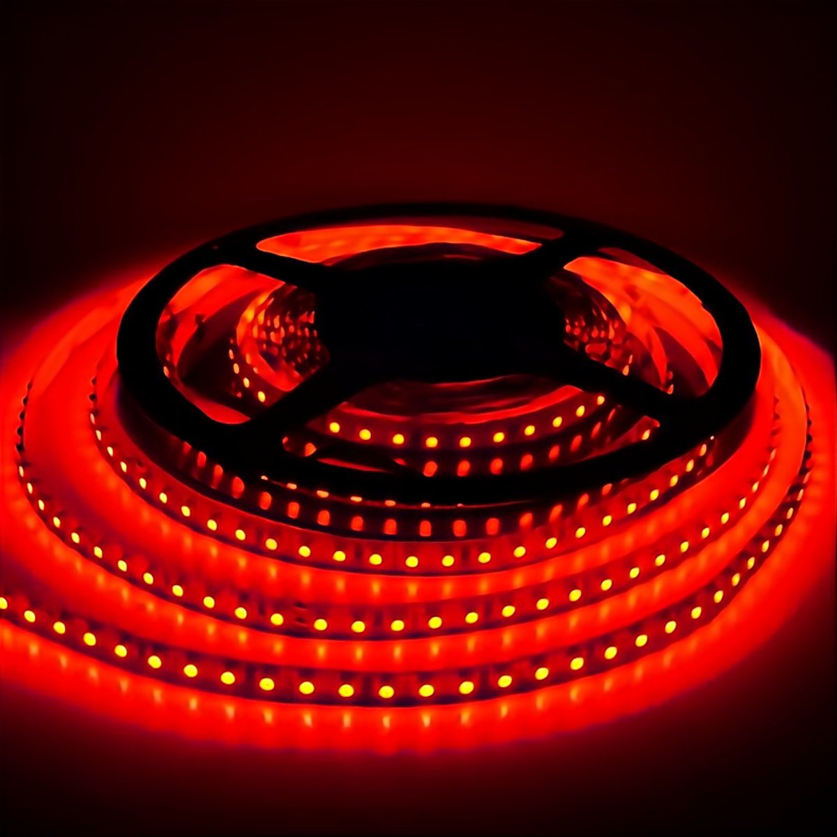 Tira LED encendida, rojo