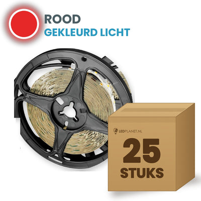 Karton mit 25 Rollen LED-Streifen, rot