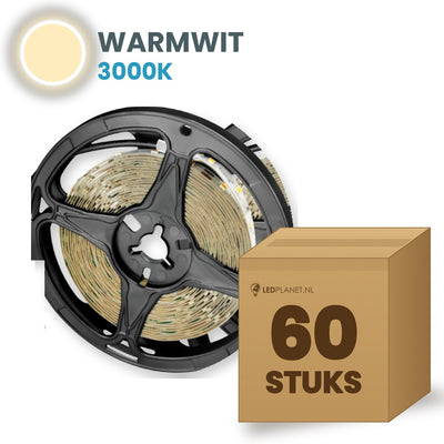 Karton z 60 rolkami taśmy LED, biały ciepły 3000K